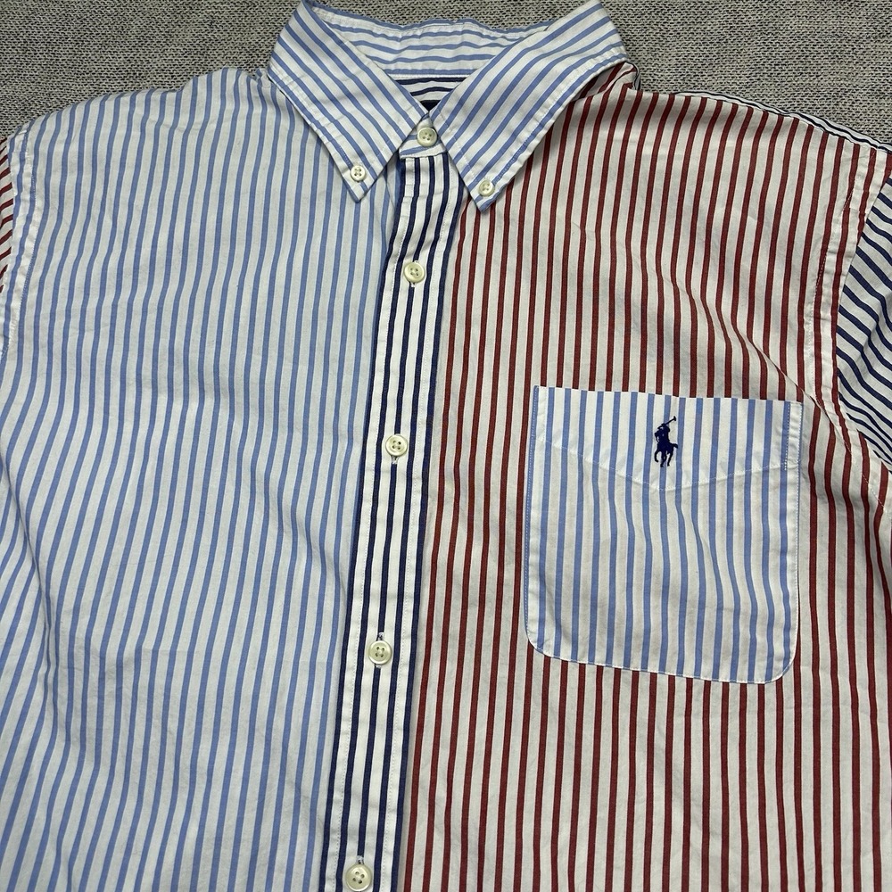 Ralph Lauren Classic Fit Short Sleeve Fun Shirt Men's XL Patchwork Button Up